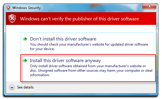 Fig 4: Install driver software